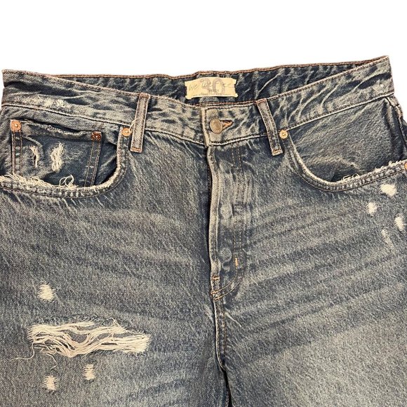 We The Free Jeans Women's Size 30 Medium Wash Distressed Fringe Edge - Picture 4 of 7